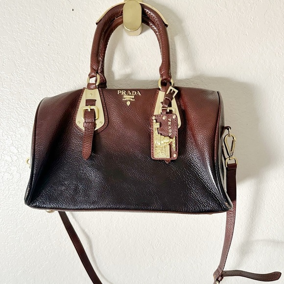 Authentic Prada Two-Tone Leather Satchel - Picture 3 of 9